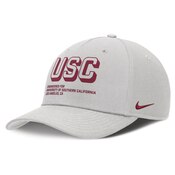 USC Trojans Nike Gray Block Engineered Sideline Rise Pinch Structured Adjustable Hat